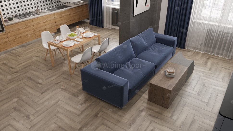 Виниловая плитка "Alpine Floor" Parquet LVT Дуб Исида (590*118*2,5 мм) — купить в Обнинске