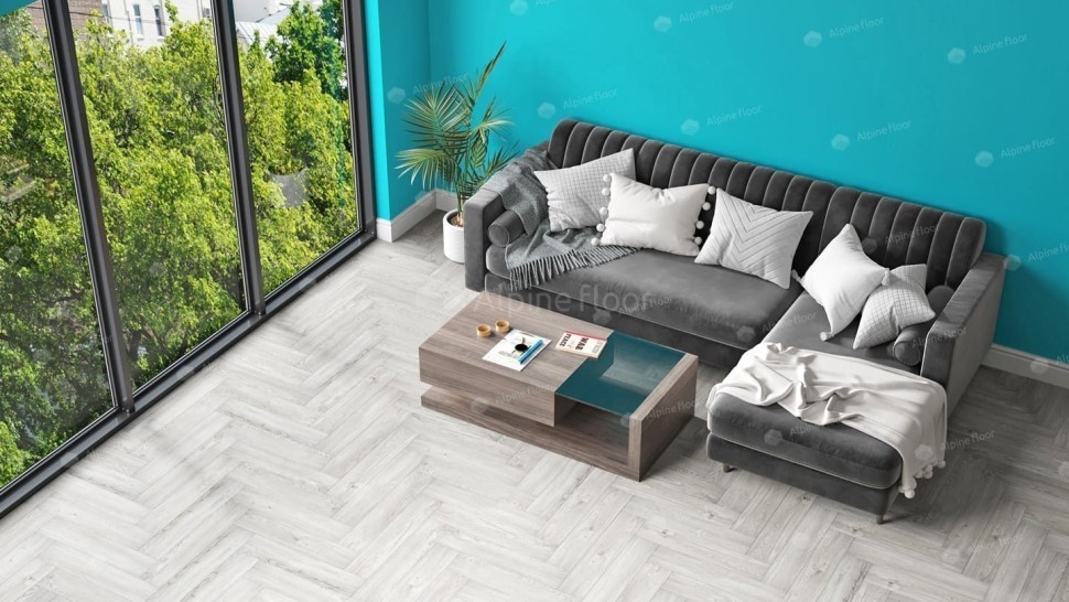 Виниловая плитка "Alpine Floor" Parquet LVT Снежный (590*118*2,5 мм) — купить в Обнинске