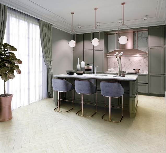 Виниловый ламинат SPC "Cronafloor" Herringbone Дуб Нант (640*128*4,5 мм) — купить в Обнинске