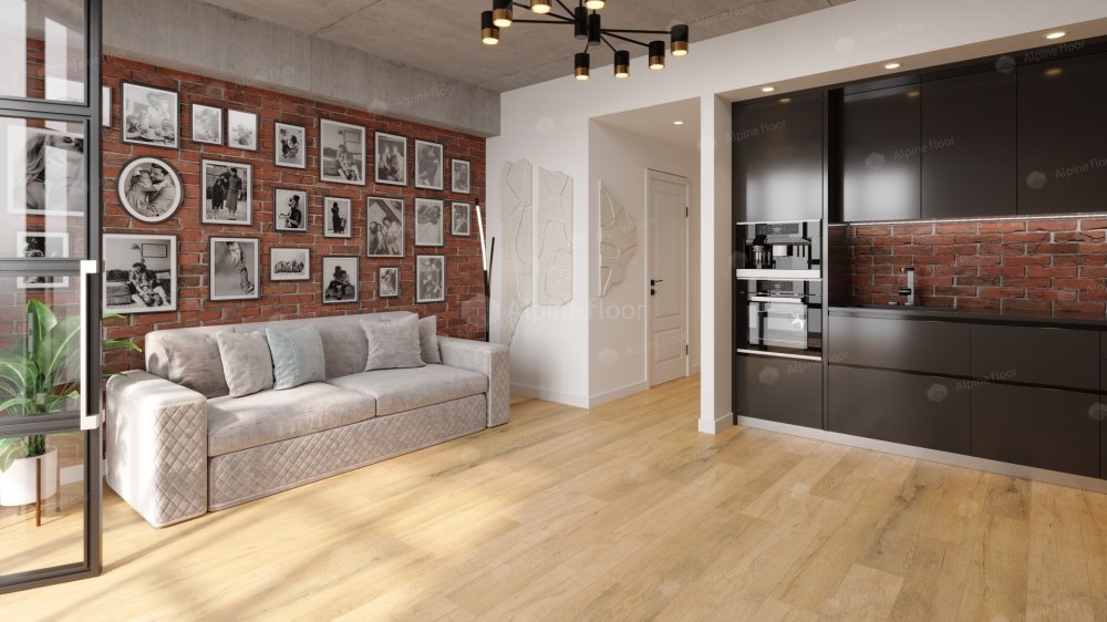 SPC Ламинат "Alpine Floor" Дуб медовый (1220*183*8 мм) — купить в Обнинске