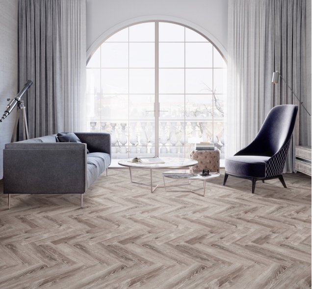 Виниловый ламинат SPC "Cronafloor" Herringbone Дуб Тулон (640*128*4,5 мм) — купить в Обнинске