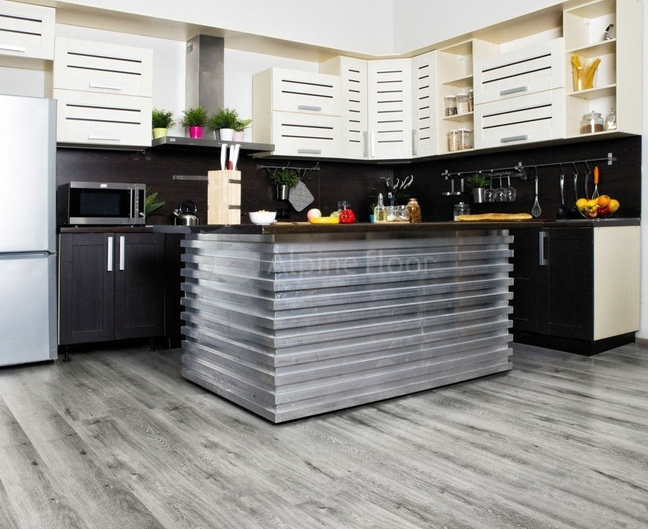 Замковая ПВХ плитка "Alpine Floor" Ясень Серый  (1220*183*4мм) — купить в Обнинске