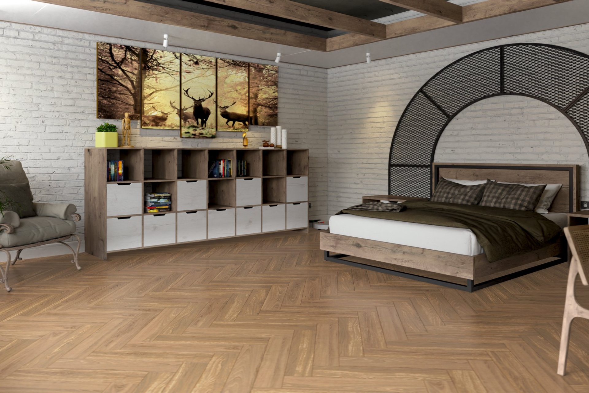 Инженерный паркет «Damy Floor» Натуральный (укладка елочкой) — купить в Обнинске