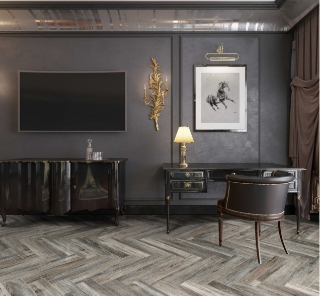 Виниловый ламинат SPC "Cronafloor" Herringbone Дуб Реймс (640*128*4,5 мм) — купить в Обнинске