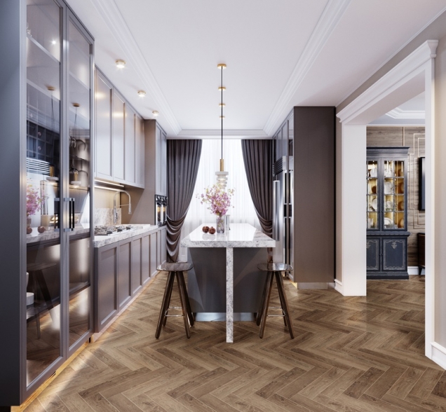 Виниловый ламинат SPC "Cronafloor" Herringbone Дуб Тулуза (640*128*4,5 мм) — купить в Обнинске